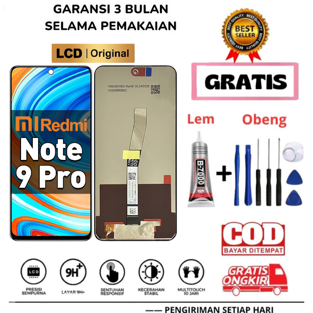 LCD XIAOMI REDMI NOTE 9 / REDMI NOTE 9 PRO ORIGINAL LCD TOUCHSCREEN BERGARANSI