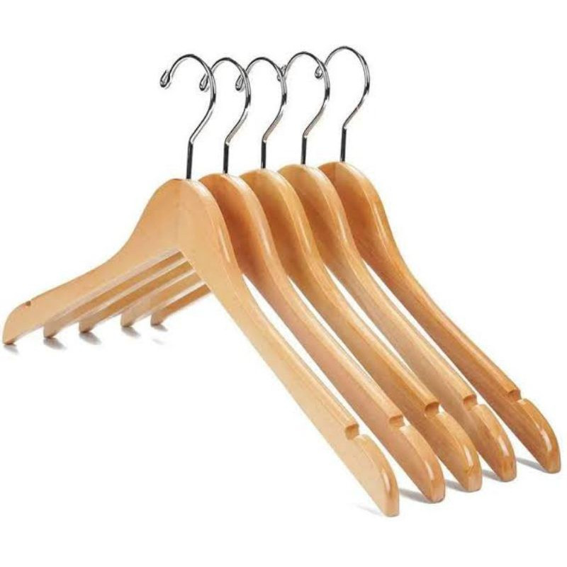 Hanger Kayu Natural Dewasa/Hanger Kayu Natural Palang Dewasa/Hanger Kayu Estetik/Hanger Kayu Minimal