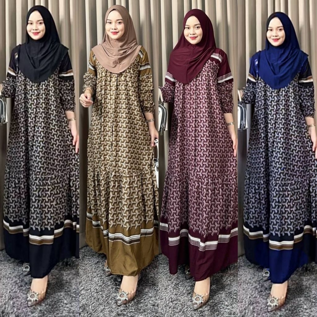 Gamis Aluna free Set bergo