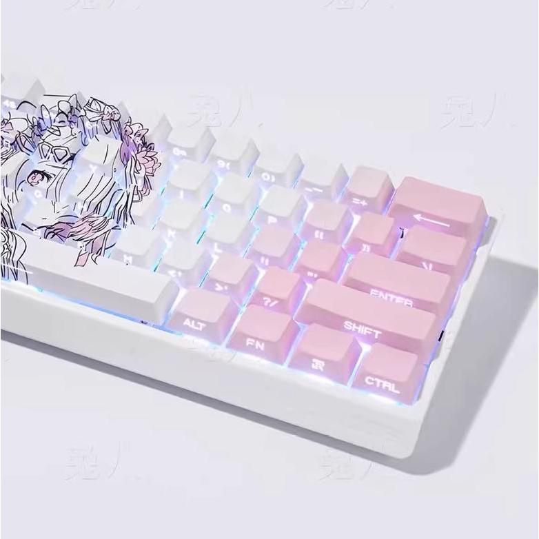 Keycaps PBT Double Shot Cherry Profile Sideprint Shinetrough Ram Re:ZERO
