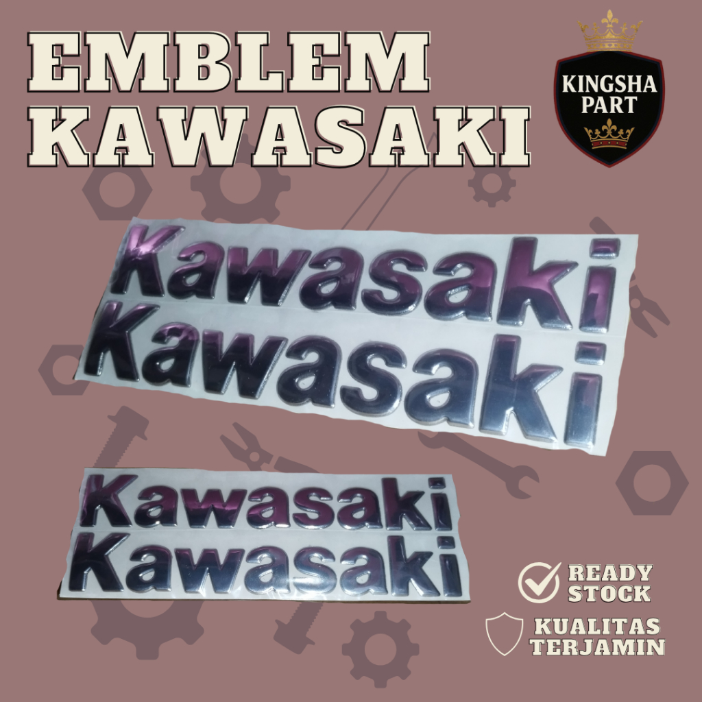 Emblem Tulisan Kawasaki Emblem Timbul 3D Kawasaki Logo Kawasaki Tangki Ninja Stiker Timbul Kawasaki