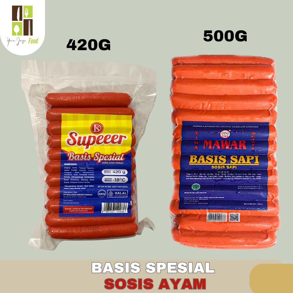 

Mawar Basis Sapi Merah 500g / Sosis Mawar / Sosis Sapi / Sosis Super