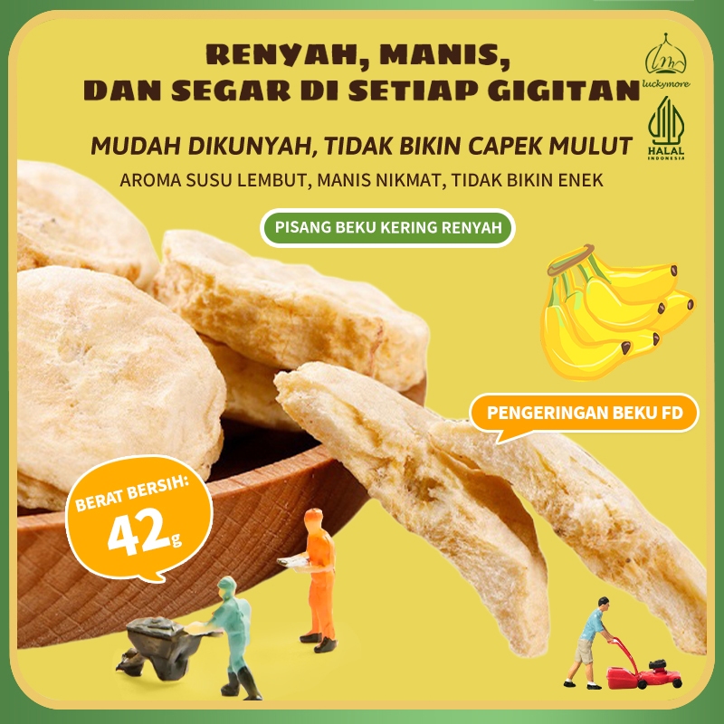 

【Luckymore】HALAL Pisang Beku Kering Renyah 42gr, Keripik Pisang, Keripik Buah, Cemilan Sehat, Pisang Krispy