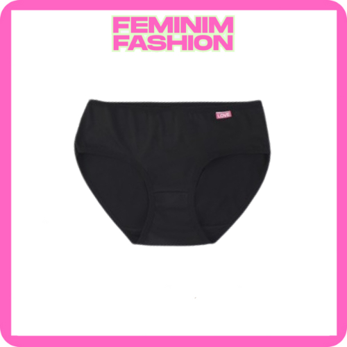 FF Celana dalam hitam polos wanita big size pinggiran polos CD1074