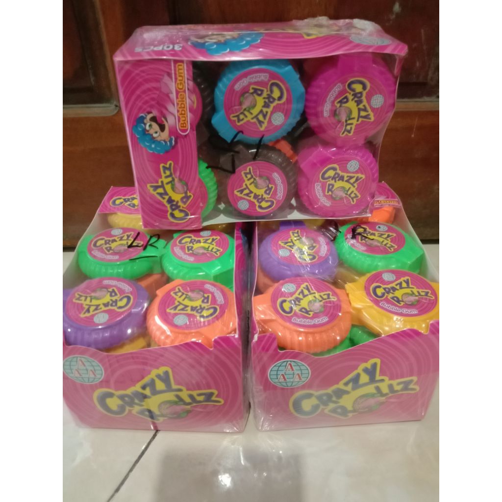 

(isi30pcs)permen karet rool/buble gum crazy rollz