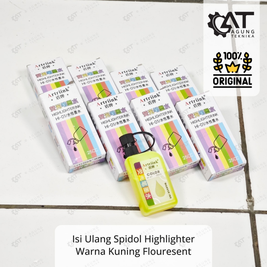

Tinta Isi Ulang Spidol Stabilo Highlighter warna Kuning Flouresent 25cc
