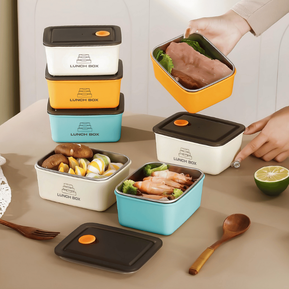 Joycook Lunch Box Kotak Penyimpanan Makanan Stainless Dengan Tutup Kedap Kontainer Sayur Buah Daging