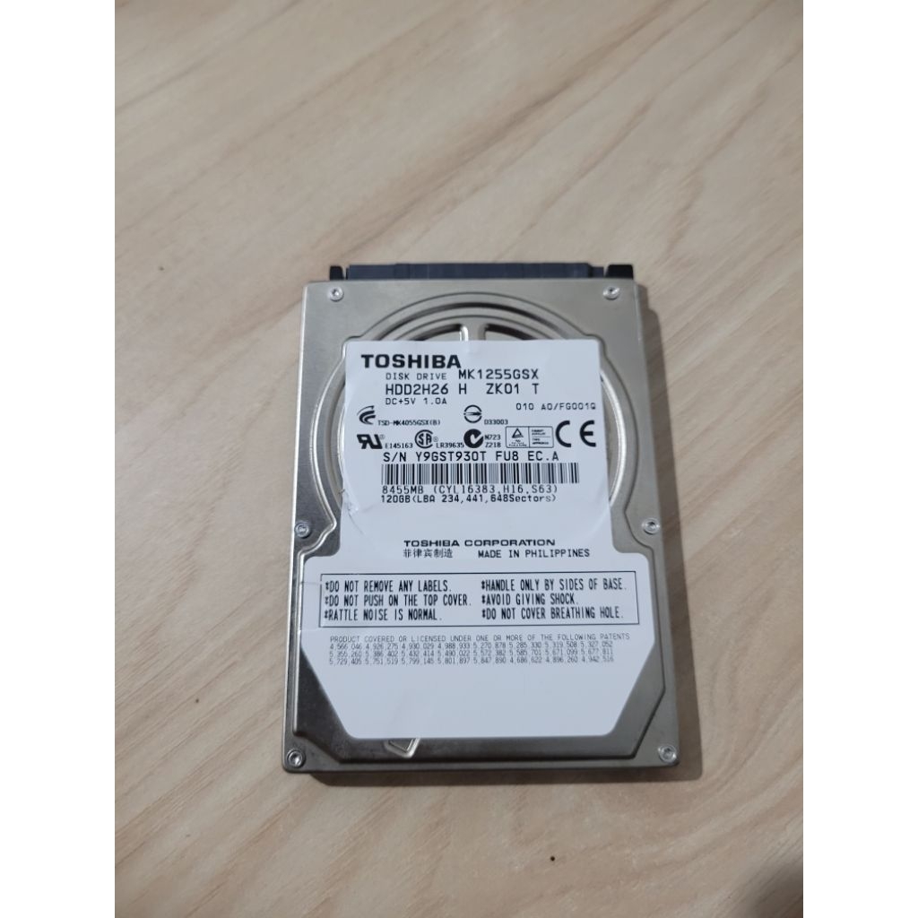 Hdd Internal Merk Toshiba 120GB Full Game Ps3 (Bekas)