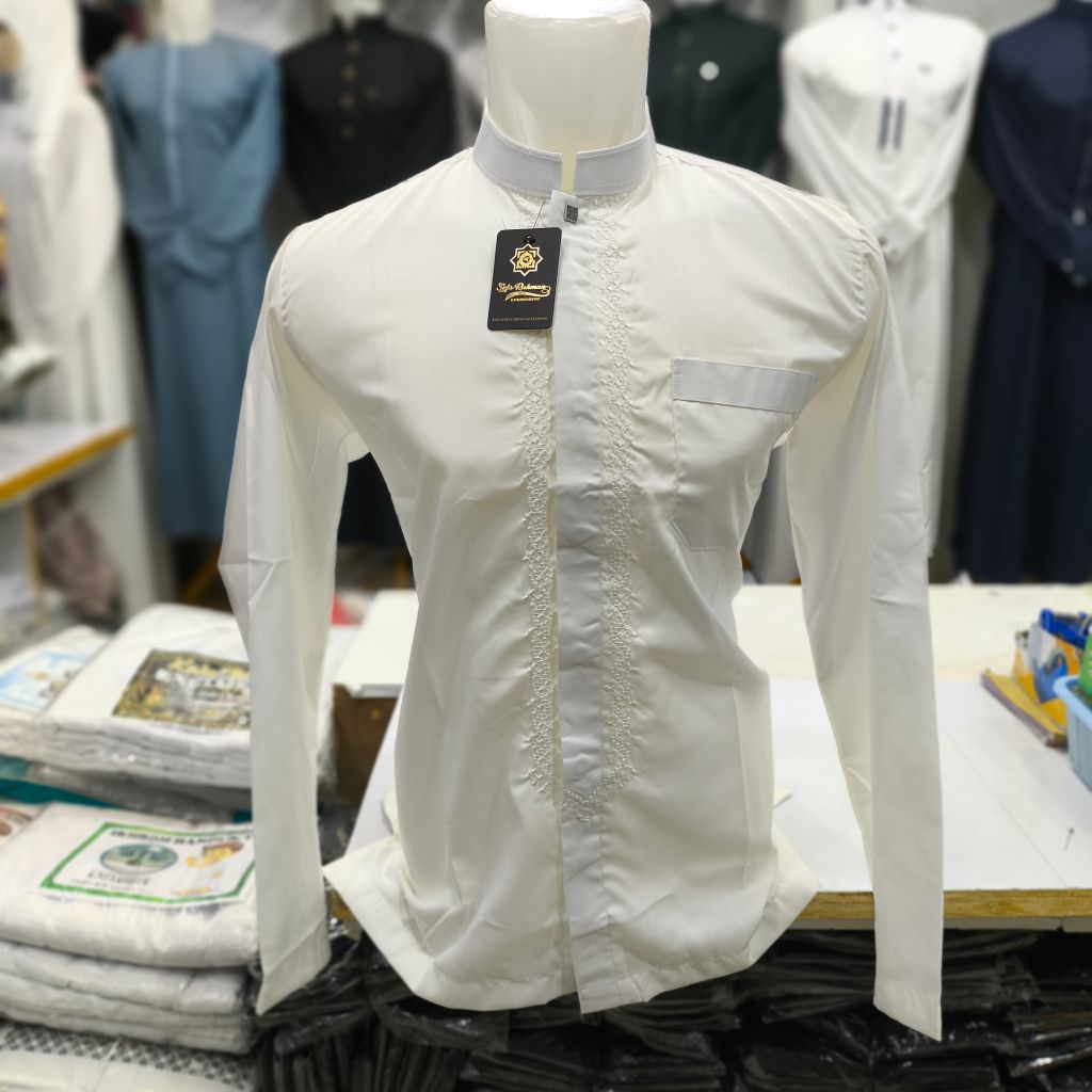 Baju Koko  Syfa Rahman Lengan Panjang Putih Bw/Koko Lengan Panjang Syfa Rahman Premium