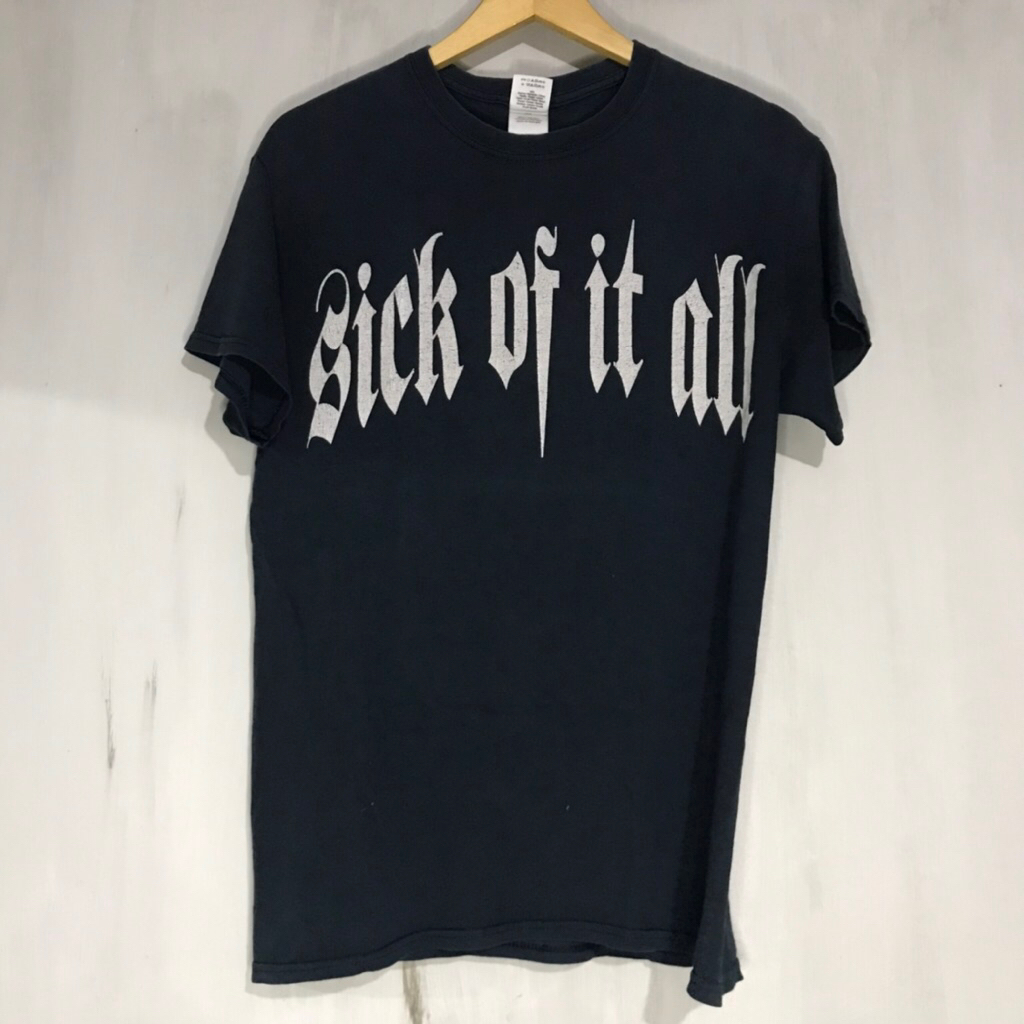 KAOS BAJU BAND SICK OF IT ALL OFFICIAL ORIGINAL MERCH HARDCORE NYHC MADBALL H20 JUDGE ORI IMPORT SEC