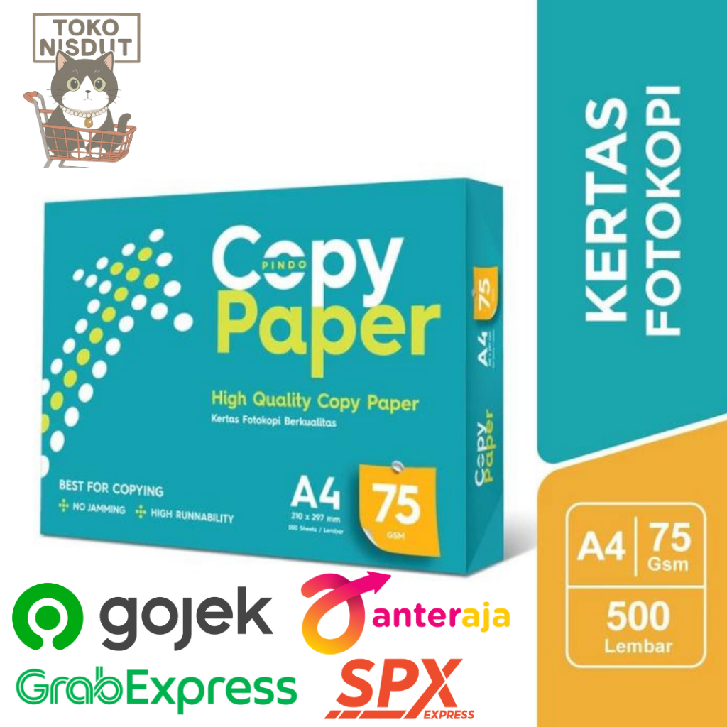 

(1 Rim) Kertas HVS Copy Paper A4 75 Gsm | copypaper A4 75 gram KHUSUS SAMEDAY/INSTANT