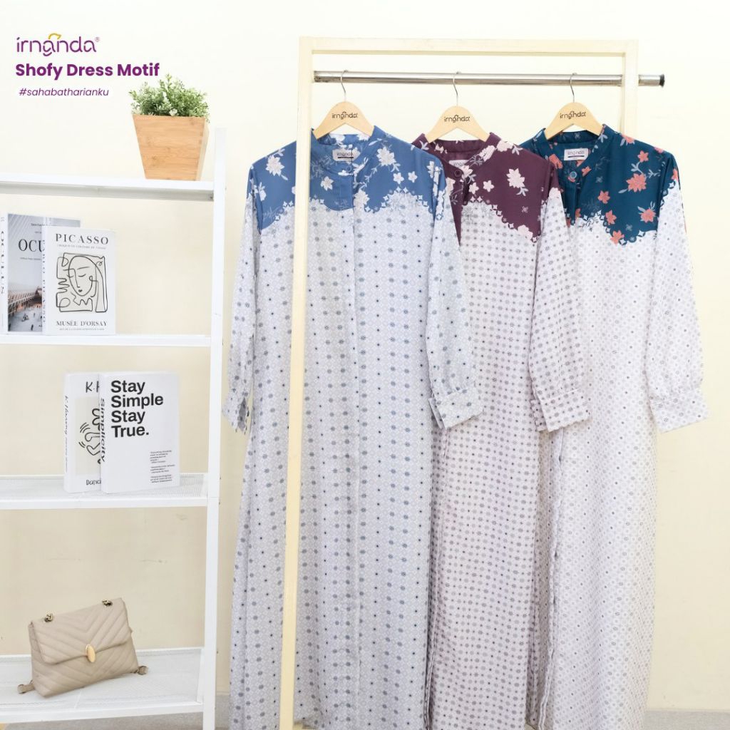 Promo Gamis Motif shofy Dress terbaru wanita shar'i simple adem premium(Gamis Pasar Tanah Abang Jaka