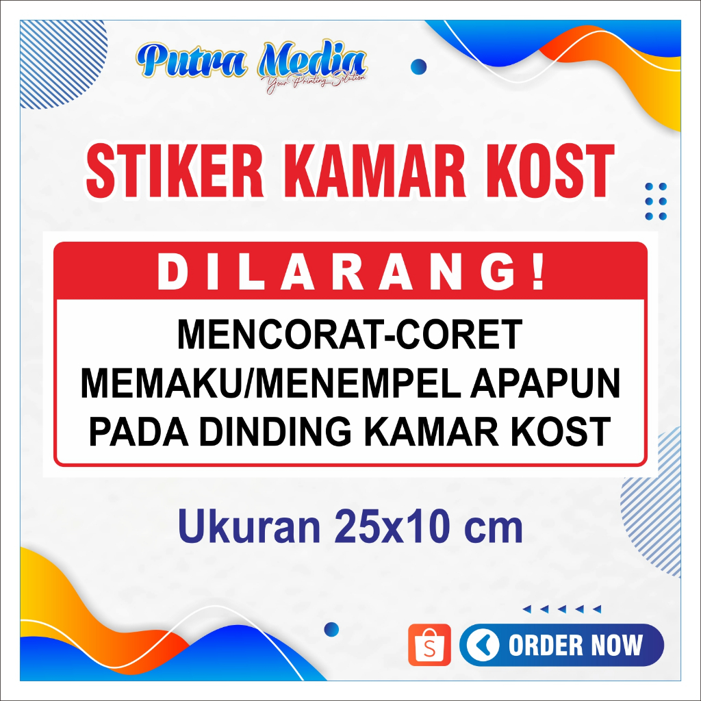Stiker Kamar Kost Dilarang Corat-Coret Tembok / Kamar 