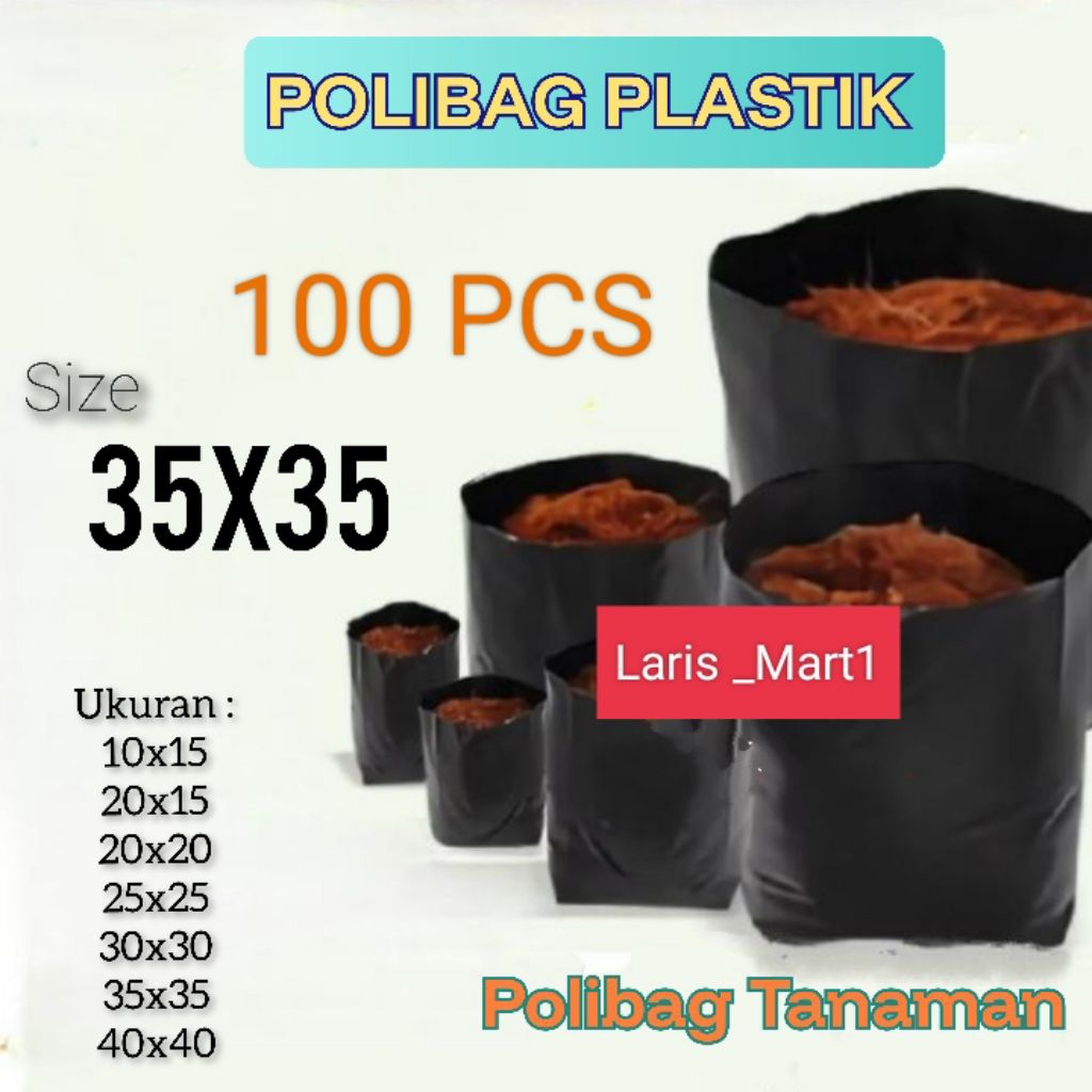(100Pcs) Polibag Plastik Ukuran 35x35 Polibag Tanaman