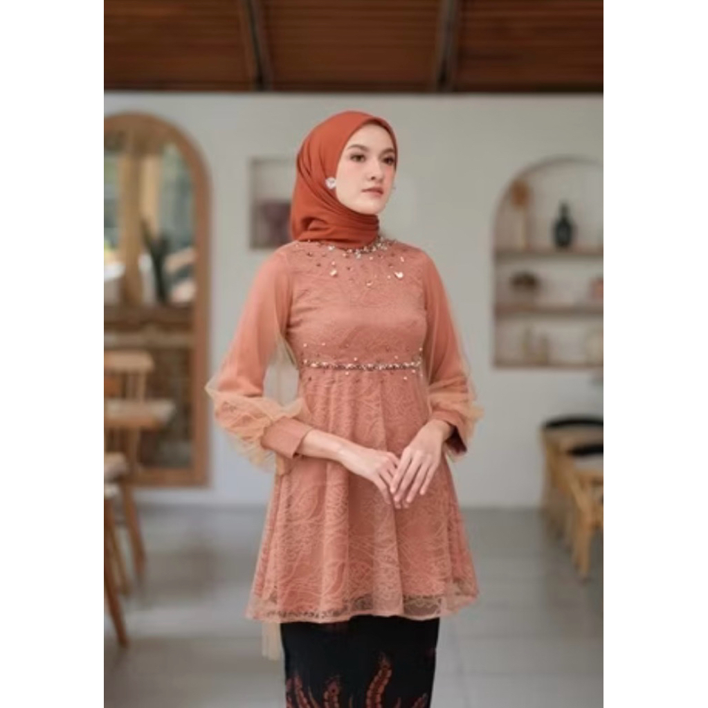 pl set kebaya akita teracotta