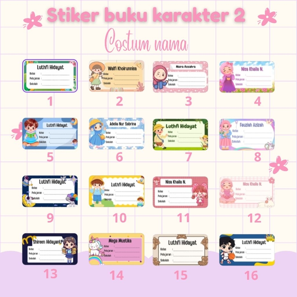 

Stiker buku karakter 2