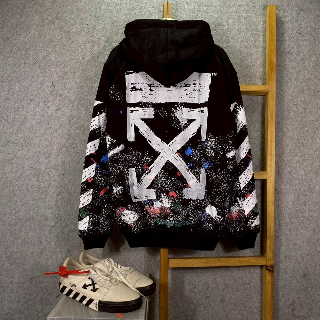 HOODIE SWEATER VIRGIL ABLOH OFF-WHITE GALAXY HITAM
