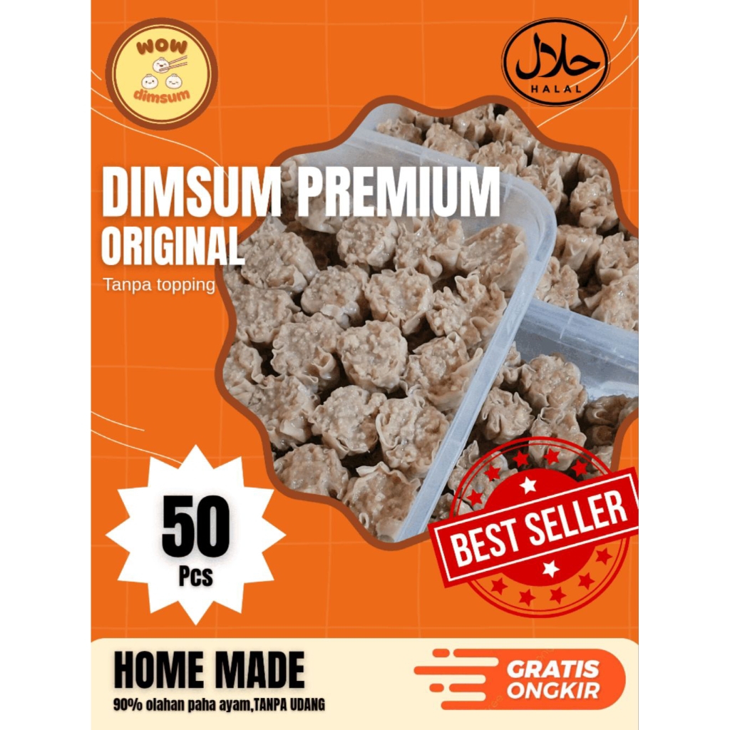 

Dimsum Premium Home Made Original isi 50pcs 90% Oalahan Paha Ayam Tanpa Topping 100%HALAL