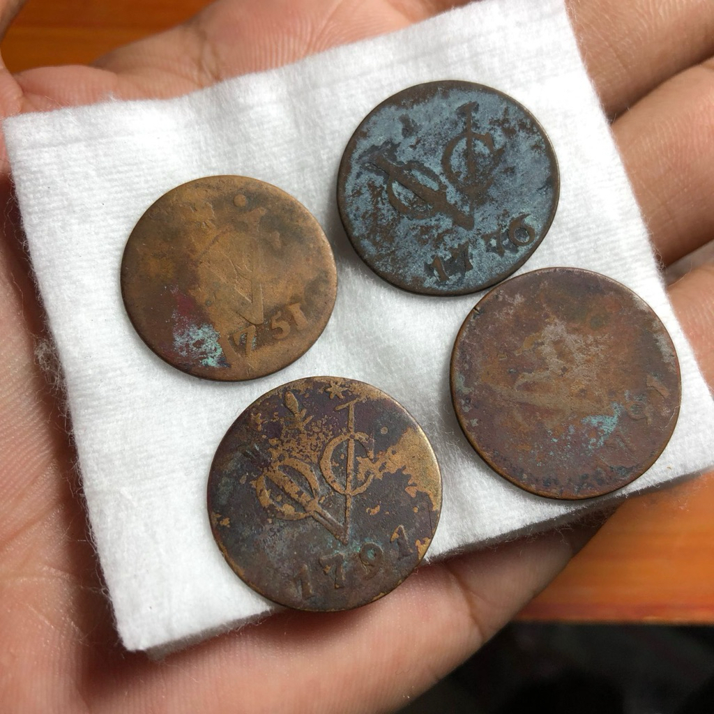 Koin Kuno Gelderland VOC 4pcs Tahun 1776-1751-1791