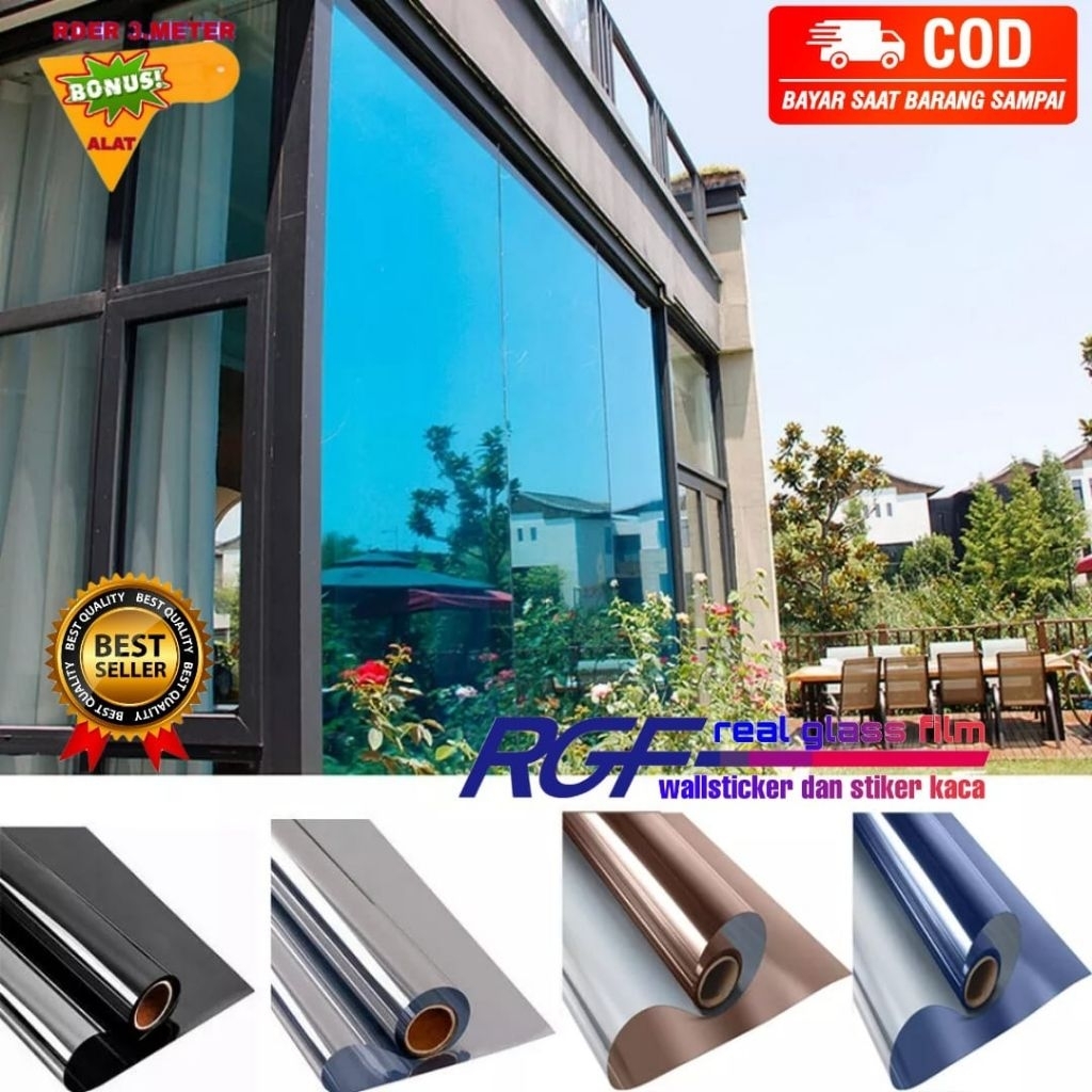 Kaca Film Oneway / Kaca Film Cermin / Sticker Kaca