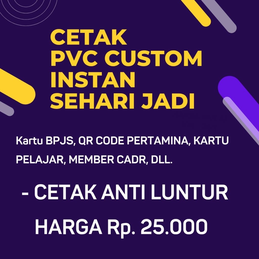 

Kartu ID CARD Anti Luntur Instan satu hari jadi