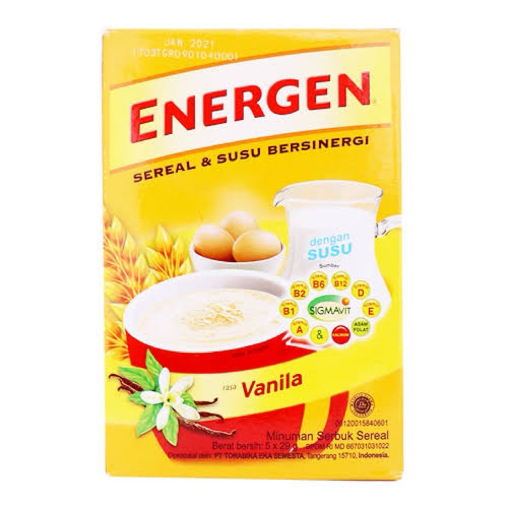 

ENERGEN SEREAL RASA VANILLA 32 gr 1 renceng isi 10 sachet
