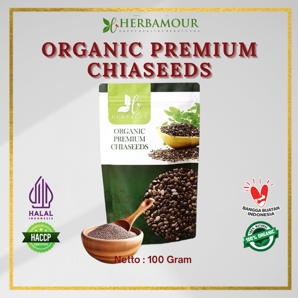

ORGANIC PREMIUM CHIASEEDS By HERBALOV - Bubuk Chia Asli Tanpa Bahan Pengawet, Efektif Untuk Diet