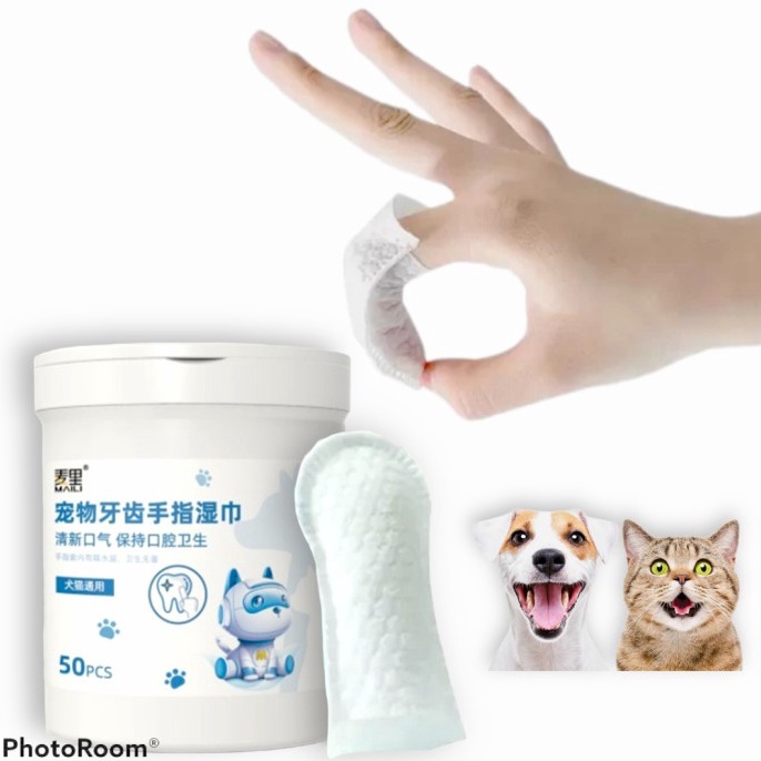 Pet Dental Teeth Wipes Tissue Basah Pembersih Gigi Anjing Kucing Sikat KODE K2P3