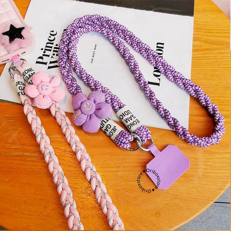 FER Tali Lanyard Kepang Cross-body Motif Flower Gantungan Handphone Universal SM356-SM363