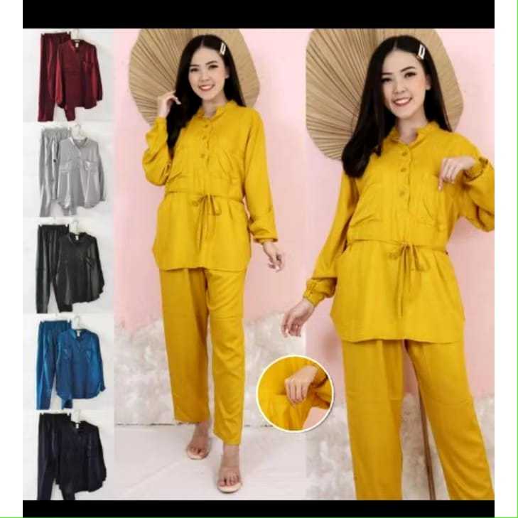 RY.4 [BISA COD] GRA ONE SET WANITA  AGNES BY TESSA PP BAHAN RAYON TWILL PREMIUM
