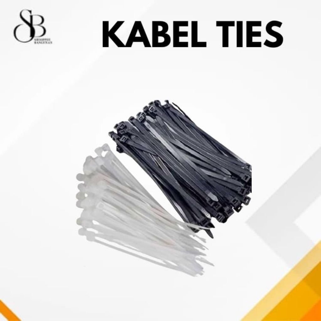 

100pcs KABEL TIES NYLON CABLE HITAM PUTIH 10cm 15cm 20cm 25cm 30cm