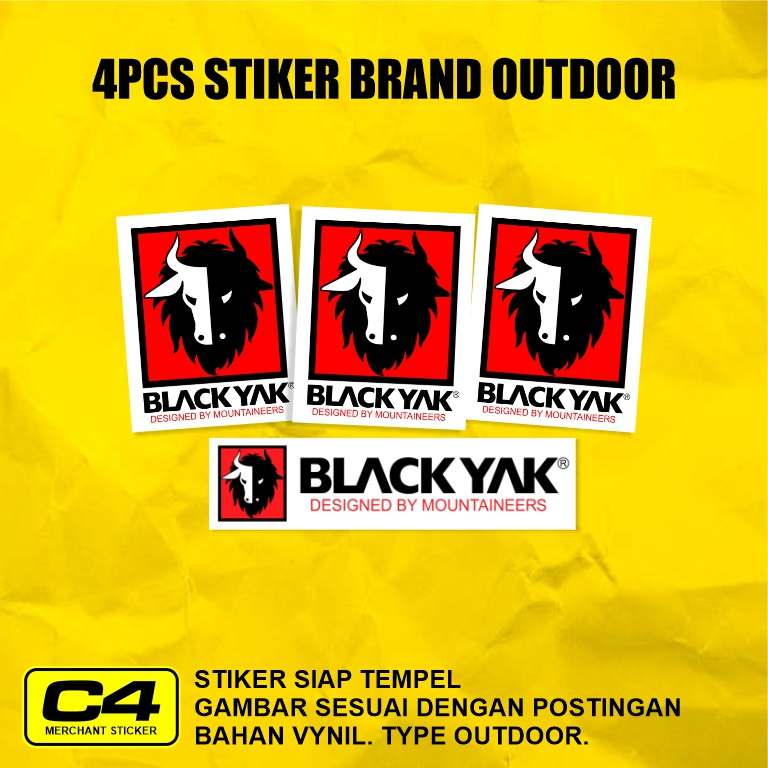 Stiker brand outdoor/Stiker logo Black Yak