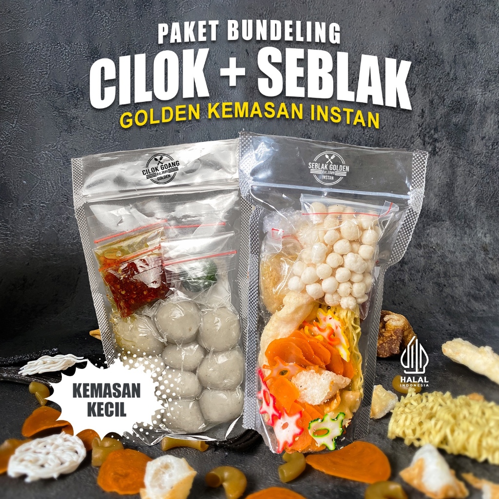 

PAKET BUNDLING CILOK dan SEBLAK GOLDEN BKR Kemasan Instan Jajanan Pedas Khas Tasikmalaya