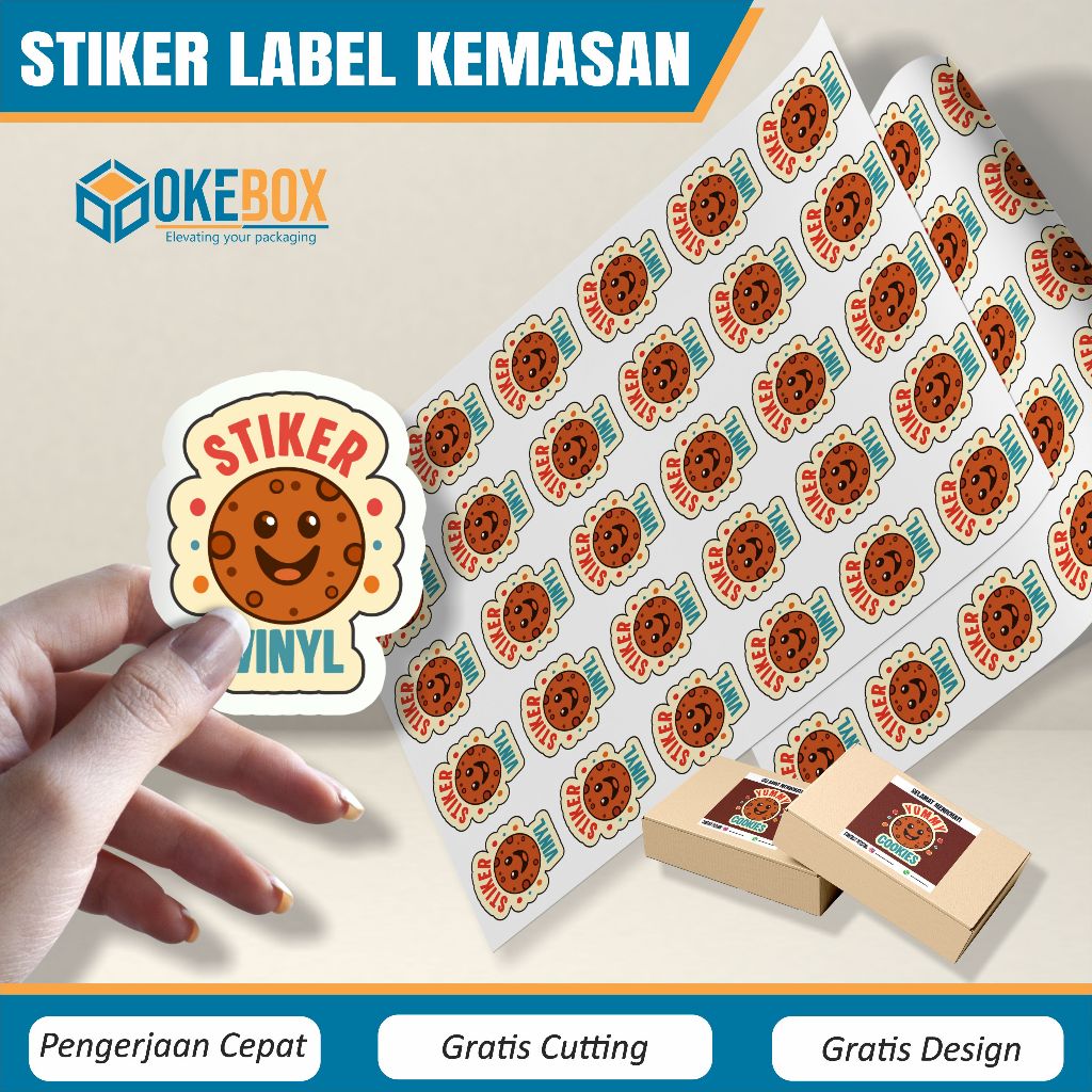 

Sticker stiker setiker label makanan custom harga murah aesthetic jualan kecil keren stiker vinyl transparan sv 01