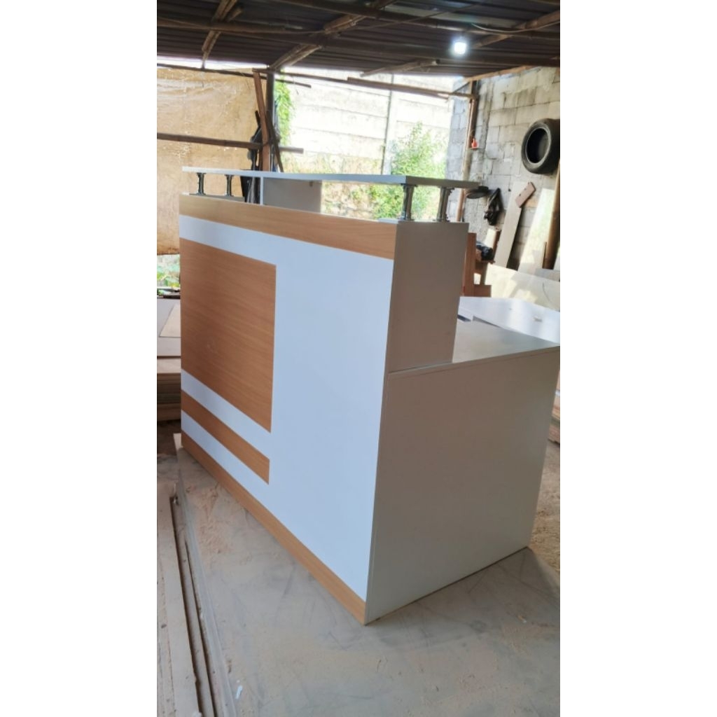 Meja kasir L meja resepsionis meja minimalis