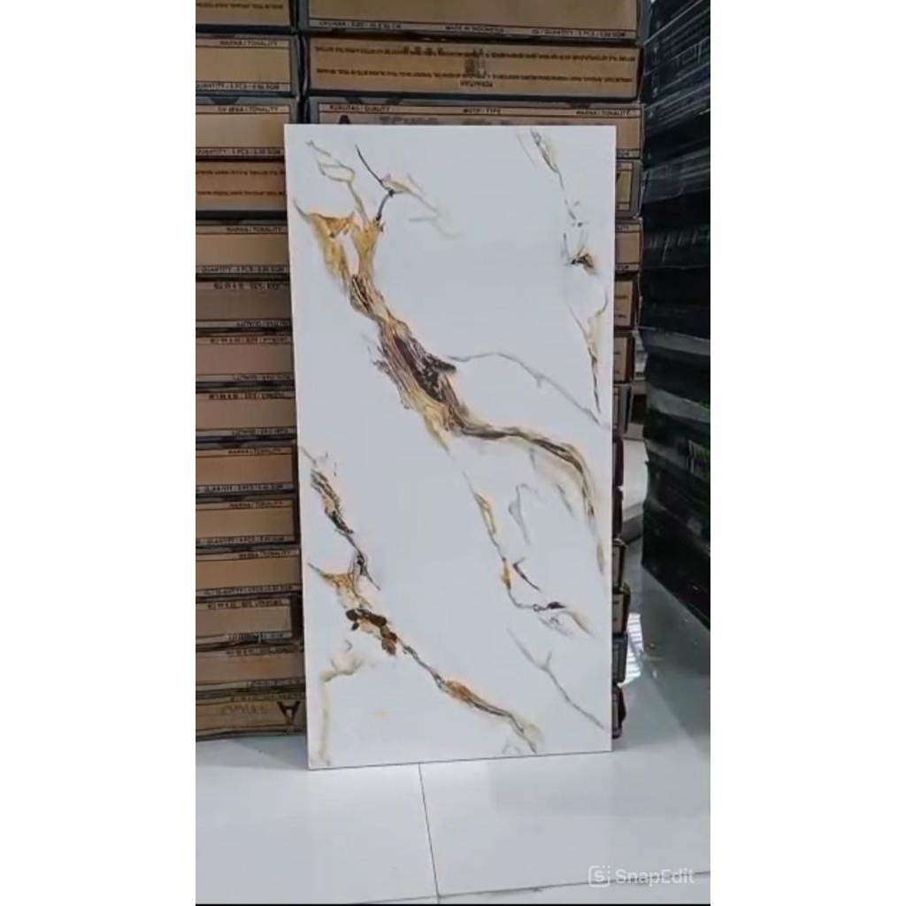 keramik 30x60 dinding putih corak gold platinum texas gold cutting