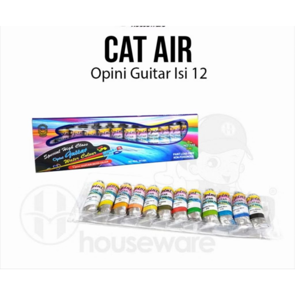 

Cat air opini Guitar 12 warna Watercolor cat air