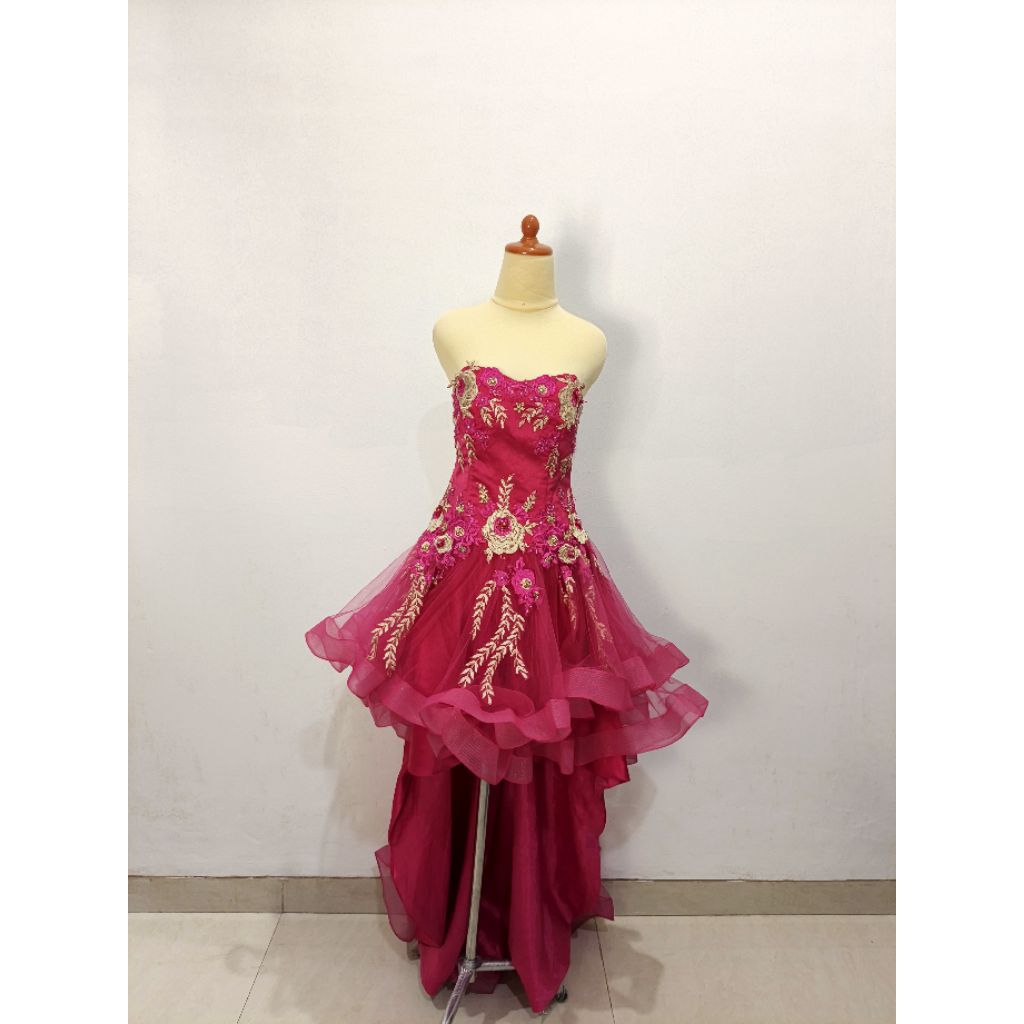 gaun pesta warna pink fanta lucu