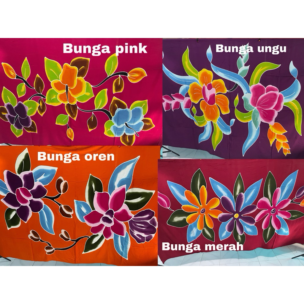 KAIN PANTAI LUKIS BUNGA 2 METER