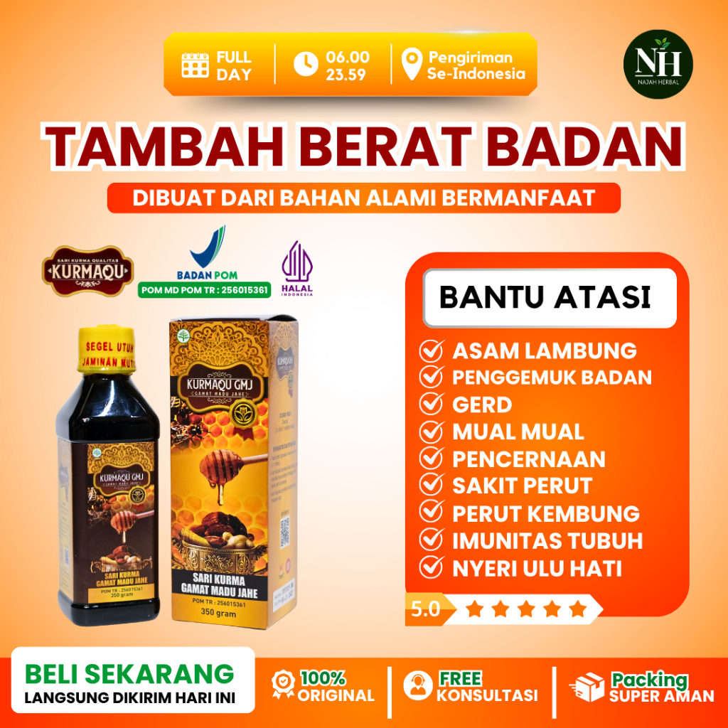 Obat Gemuk Aman Untuk Busui Penggemuk Badan Untuk Ibu Menyusui Aman Untuk Ibu Hamil Kurmaqu 350gr