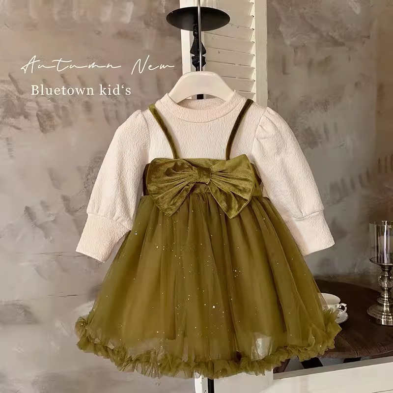 Dress Tutu Anak Perempuan Usia 1-4 Tahun | Gaun Anak Perempuan Model 2in1 Inner Baju Kaos Lengan Pan