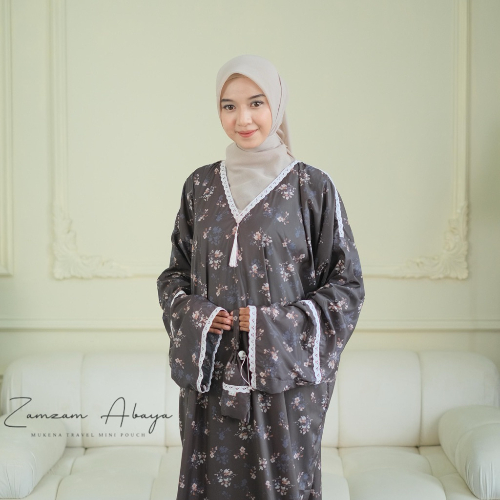 (PILIH MOTIF) mukena abaya travel mini pouch motif by Zamzam abaya sholat kecil