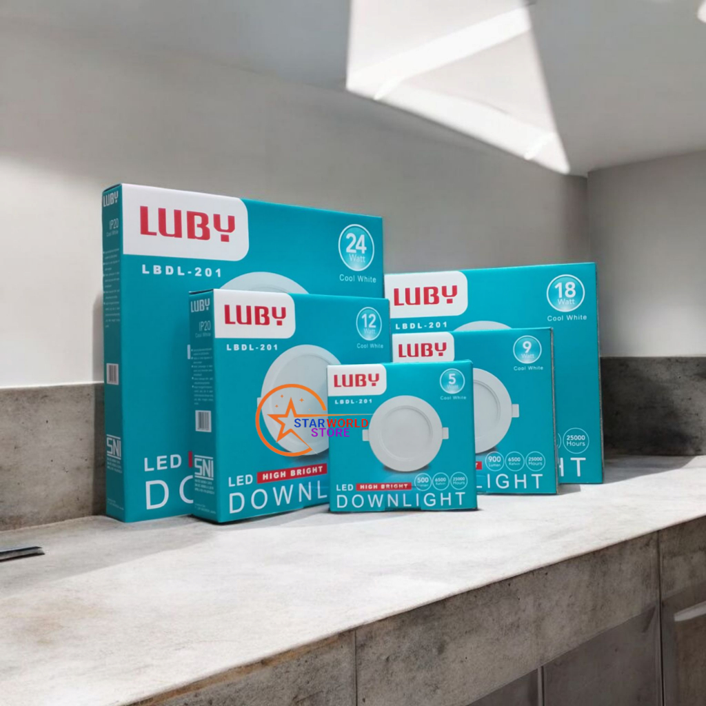 Lampu LED Downlight Panel LUBY LBDL-201 5W 9W 12W 18W 24W/LUBY Lampu LED Downlight Slim Panel 5W-24W