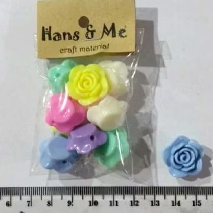 Mote Bunga Mawar Pastel