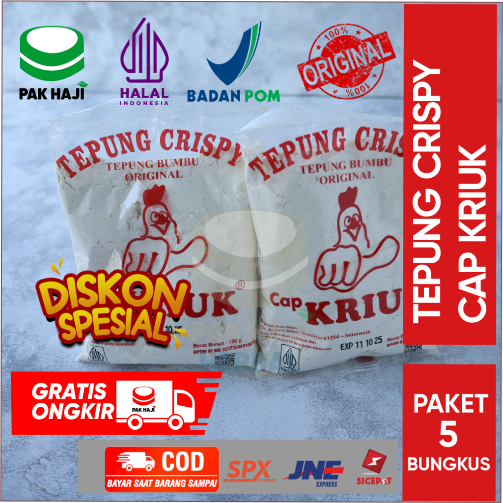 

[ PROMO 5 Pcs ] Tepung Crispy Cap "KRIUK" 150 Gr | Praktis Siap Pakai, Masak Anti Ribet
