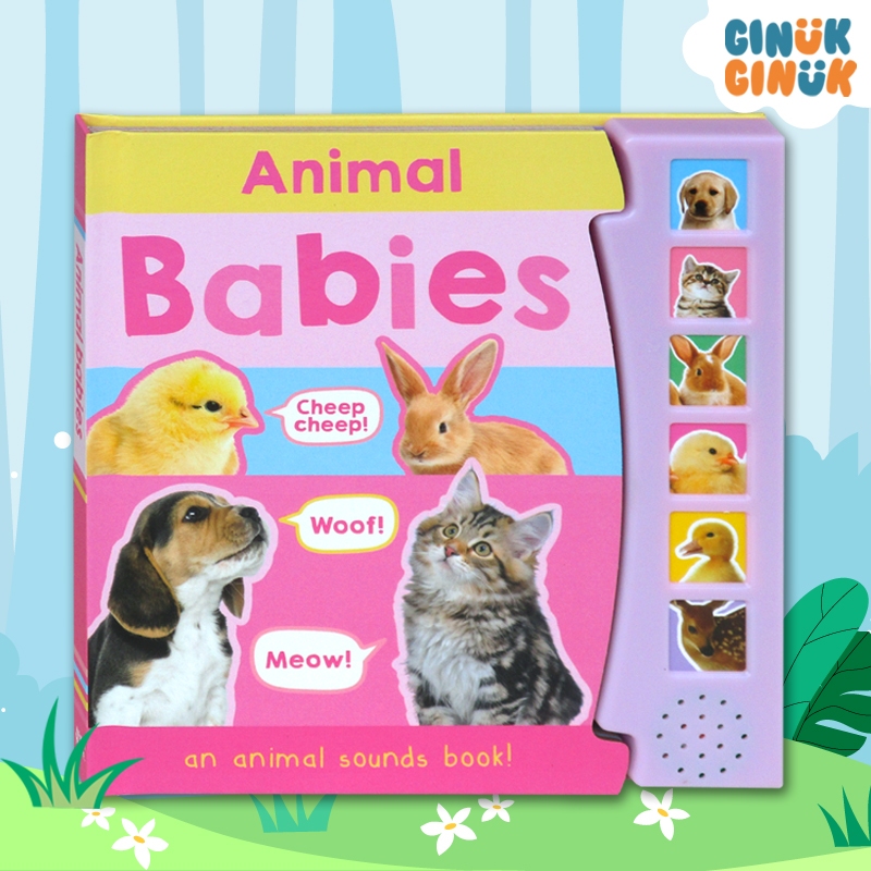 Animal Babies - Animal Sound Board Book - sound book with 6 buttons