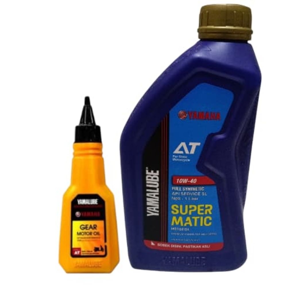 Oli Mesin Motor Yamalube Super Matic 10W-40 1Liter & Oli Gardan / Gear Yamalube 100ml