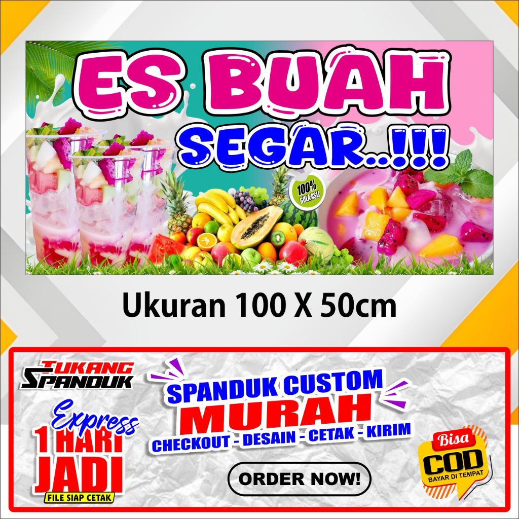 Banner ES BUAH, Spanduk ES BUAH,  / Banner ES BUAH, Spanduk ES BUAH COD