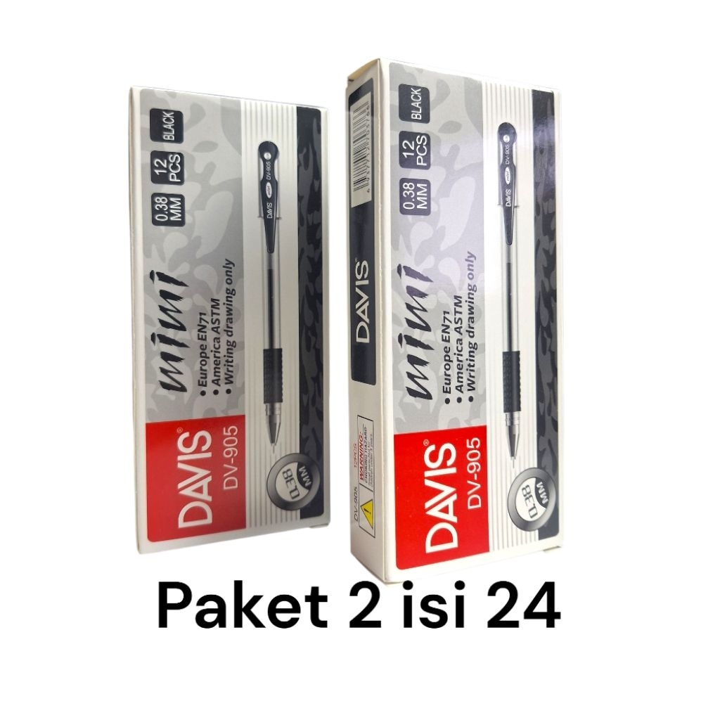 

PAKET Isi 24 Pulpen Gel 0,38mm/Pen Gel MIMI/Pena Ge Hitaml/Pulpen Cair/Basah Cair/Alat Tulis