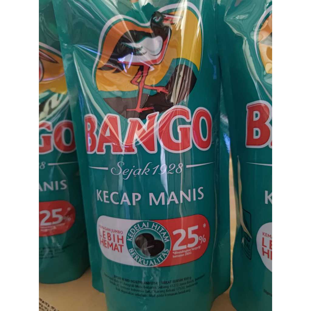 

Kecap Manis BANGO 950 gram 1 Dus isi 6 pouch